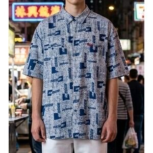 Vintage Mecca Shirtworks All-Over Print Short-Sleeve Button-Down Shirt 90s Y2K